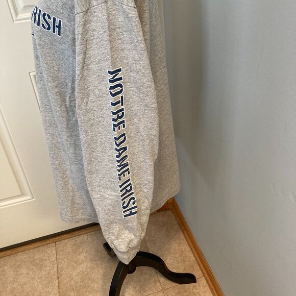 Briar Creek Vintage Notre Dame Gray T Shirt Long Sleeve Unisex Adult L - Picture 2 of 13